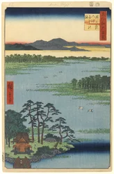 Benten-Schrein, Inokashira-Teich, Nr. 87 aus Einhundert berühmte Ansichten von Edo, 1856