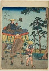 Chiryu, aus der Serie "Dreiundfünfzig Stationen [des Tokaido] (Gojusan tsugi)", auch bekannt als der Figuren-Tokaido (Jinbutsu Tokaido)