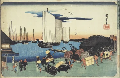 Abendansicht bei Takanawa aus der Serie "Berühmte Orte der östlichen Hauptstadt"