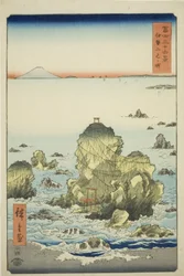 Futami-Bucht in der Provinz Ise, aus der Serie "Sechsunddreißig Ansichten des Berges Fuji"