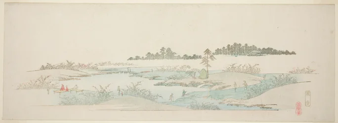 Hagi-Tempel (Hagidera), aus der Serie "Dreizehn Ansichten der Umgebung von Edo"