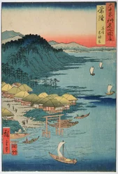 Provinz Hitachi: Großer Kashima-Schrein, aus der Serie „Ansichten berühmter Orte in den über sechzig Provinzen“, 1853