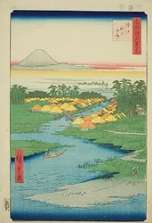 Horie und Nekozane, Nr. 96 aus der Serie "Hundert berühmte Ansichten von Edo"