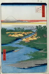 Horie und Nekozane Einhundert berühmte Ansichten von Edo, 1856-1858