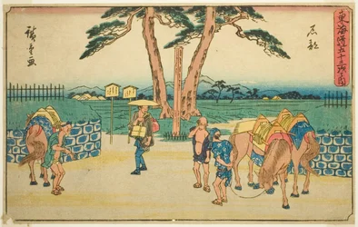 Ishibe, aus der Serie "Dreiundfünfzig Stationen des Tokaido (Tokaido gojusan tsugi no uchi)", auch bekannt als Gyosho Tokaido