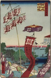 Kanasugi Brücke, Shibaura, Juli 1857