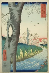 Koganei in der Provinz Musashi (Musashi Koganei), aus der Serie "Sechsunddreißig Ansichten des Berges Fuji (Fuji sanjurokkei)"