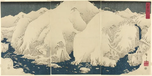 Berg und Fluss auf der Kiso-Straße (Kisoji no yamakawa)