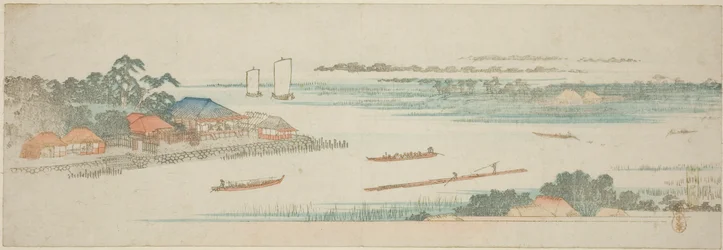 Mündung des Naka-Flusses, aus einer unbetitelten Serie berühmter Ansichten der Edo-Vororte