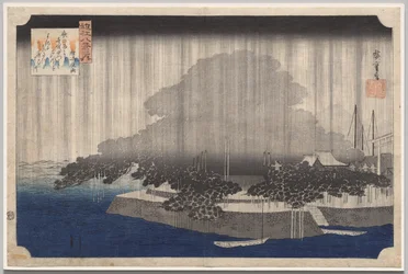 Nachtregen in Karasaki, aus der Serie Acht Ansichten von Ōmi