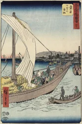 Nr.43 Fähre bei Shichiri Beach, Kuwana, Juli 1855