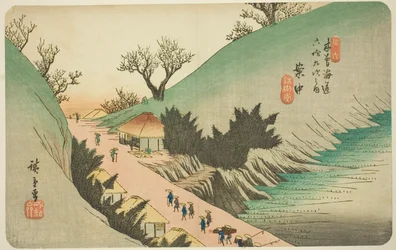Nr. 16: Annaka, aus der Serie "Neunundsechzig Stationen des Kisokaido (Kisokaido rokujukyu tsugi no uchi)"