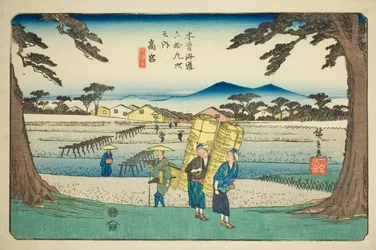 Nr. 65: Takamiya, aus der Serie "Neunundsechzig Stationen des Kisokaido"