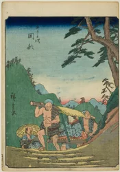 Okabe, aus der Serie "Dreiundfünfzig Stationen [des Tokaido]," auch bekannt als das Figuren-Tokaido