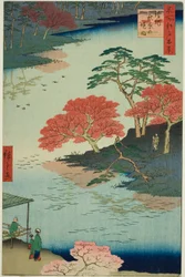 Bezirk des Akiba-Schreins, Ukeji, aus der Serie "Hundert berühmte Ansichten von Edo"