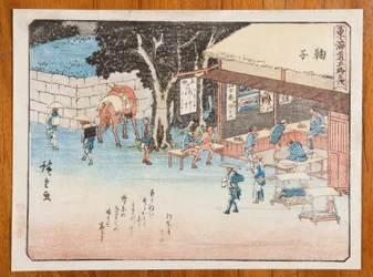 Station Mariko, Tafel 21 aus der Serie: Dreiundfünfzig Stationen des Tokaido