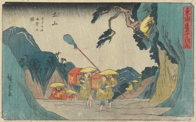 Regen am Suzuka-Berg in Tsuchiyama, 1841-42