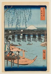 Ryōgoku in der östlichen Hauptstadt, aus der Serie „Sechsunddreißig Ansichten des Berges Fuji“