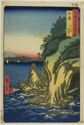 Provinz Sagami: Eingang zu den Höhlen von Enoshima, aus der Serie "Berühmte Orte in den Sechzig-ungefähr Provinzen"