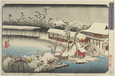 Schnee am Schrein von Kameido Tenman, 1832-1834