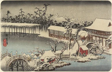 Schnee am Schrein von Kameido Tenman, 1832-1834