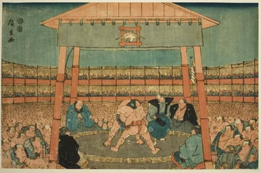 Sumo-Match im Bezirk des Ekoin-Tempels, aus der Serie "Ryogoku in der östlichen Hauptstadt"
