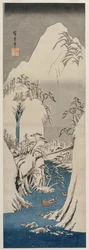 Der Fuji-Fluss im Schnee