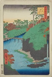 Der Fluss der Wasserfälle in Oji, Nr. 88 aus der Serie "Hundert berühmte Ansichten von Edo"