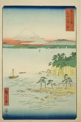 Das Meer bei Miura in der Provinz Sagami, aus der Serie "Sechsunddreißig Ansichten des Berges Fuji"