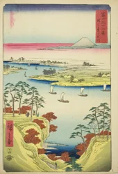 Der Tone-Fluss bei Konodai (Konodai Tonegawa), aus der Serie "Sechsunddreißig Ansichten des Berges Fuji (Fuji sanjurokkei)"