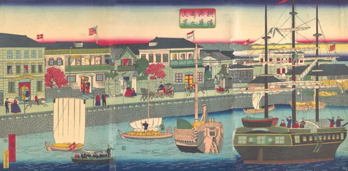 Blick auf die Uferpromenade in Yokohama Yokohama Kagandori no fukei