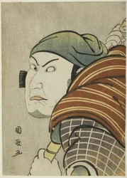Der Schauspieler Kataoka Nizaemon VII als Iyo no Taro im Stück "Seiwa Nidai Oyose Genji," aufgeführt im Miyako-Theater im elften Monat, 1796