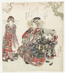 Kurtisane mit zwei Dienstmädchen