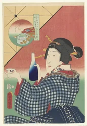Sake-Flasche und Tasse