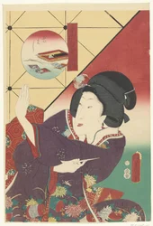 Frau in Herbstkimono