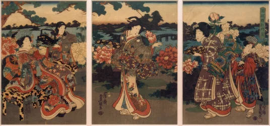 Schmetterlinge und Pfingstrosen