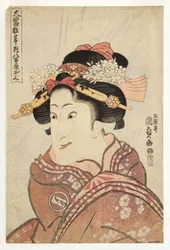 Der Schauspieler Iwai Hanshiro V als Tochter des Gemüsehändlers, Oshichi, ca. 1815