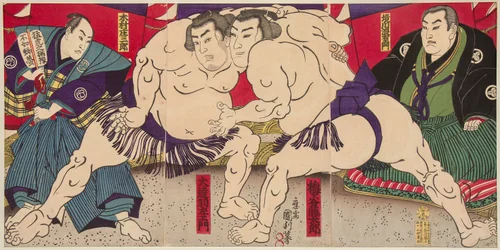 Sumo-Ringerkampf Umegatani Rodachi gegen Kimura Shonosuke