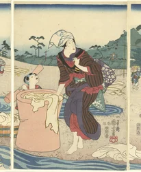 Der Chofu Tama Fluss in der Provinz Musashi