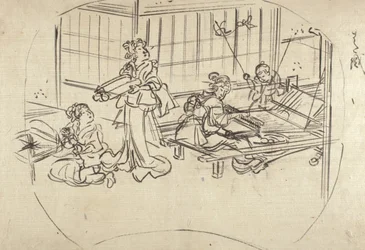 Hataori (Weben an einem Webstuhl)