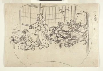 Hataori (Weben am Webstuhl) um 1840