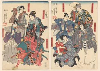 Ichikawa Danjūrō VIII in acht verschiedenen Rollen
