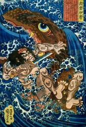 Izumo no Imaro Serie: Unbetitelte Serie von Kriegerdrucken, veröffentlicht von Yamaguchiya, ca. 1833-35