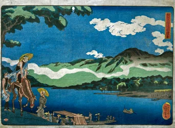 Ansicht der Tamura-Fähre auf der Ōyama-Straße in der Provinz Sagami (Sōshū Ōyama-dō Tamura no watashi no kei)