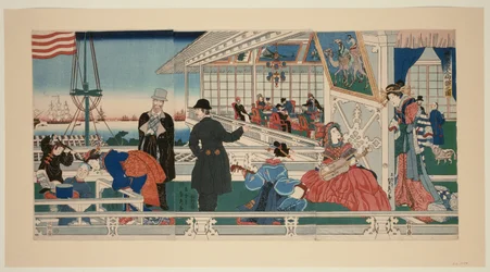 Ein amerikanisches Handelsgebäude in Yokohama (Yokohama ijin shokan no zu)