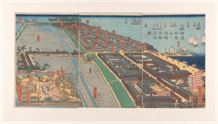 Übersicht des Bezirks Honcho und des Miyozaki-Viertels in Yokohama