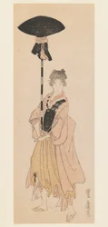 Junge Frau trägt geschmückten Stab für eine Prozession, ca. 1805-6