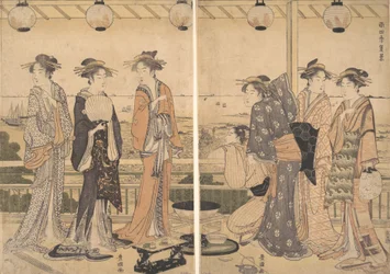 Die vier Jahreszeiten im südlichen Edo: Eine Sommerszene Minami shiki, Natsu [no] kei, späte 1780er Jahre