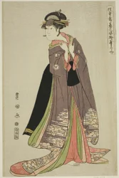 Yamatoya: Iwai Hanshiro IV als Katanaya Ohana, aus der Serie "Porträts von Schauspielern auf der Bühne (Yakusha butai no sugata-e)"