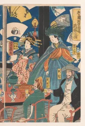 Ausländer bei einem Trinkgelage im Gankiro-Teesalon